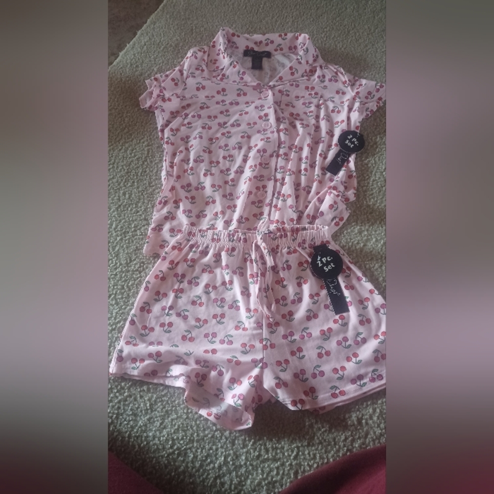 Super Cute Pink Cherry Pajama Set